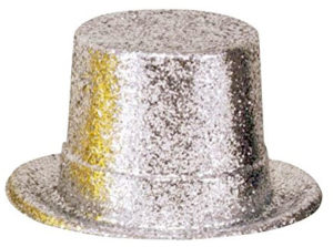 Chapeau haut de forme argenté