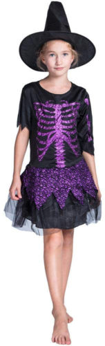 Robe de sorcière squelette Halloween