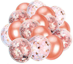 Ballons rose paillettes transparents