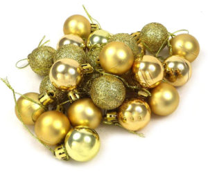 24 mini-boules décoratives de Noël mates, brillantes et avec paillettes