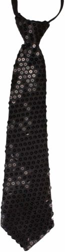 Cravate à paillettes noires
