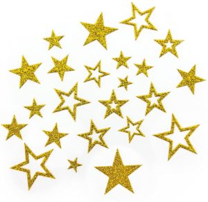 Stickers étoiles paillettes or