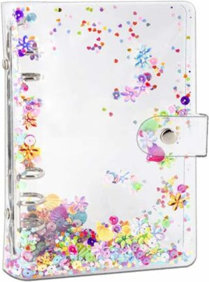 Couverture de classeur A5 transparente paillettes