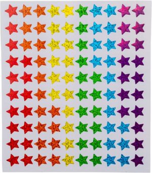 600 stickers étoiles pailletées couleurs