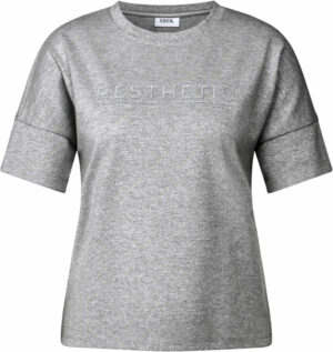 T-shirt argenté Cecil à paillettes avec wording