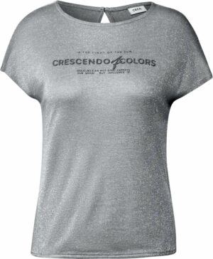 T-shirt argenté Cecil à paillettes avec wording et encolure U-Boot