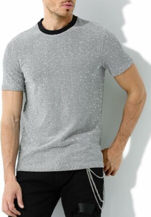 T Shirt paillettes argentées